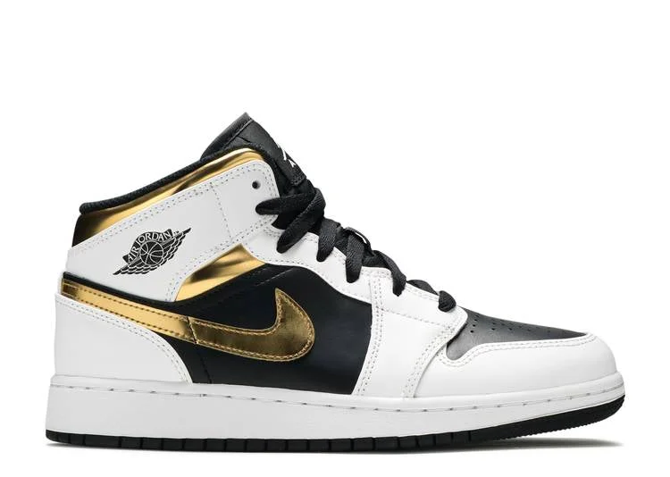 AIR JORDAN 1 MID GS 'WHITE GOLD'