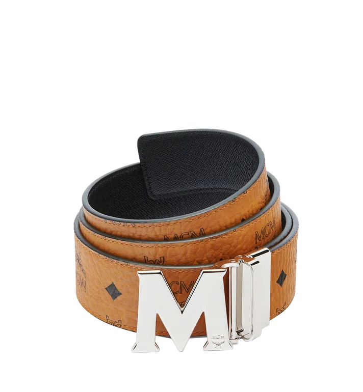MCM (cognac Claus M Reversible Belt 1.75" in Visetos)