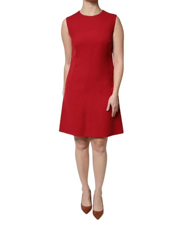 Dolce & Gabbana ALine Sleeveless Dress Women Red Dresses