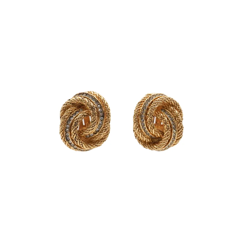 Christian Dior Knotted Clip Earrings