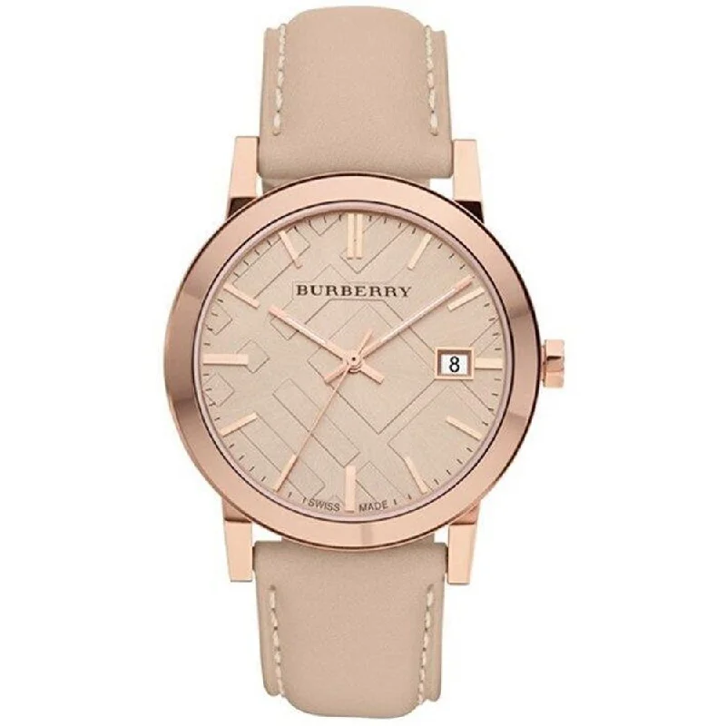 Burberry BU9014 Tan Dial Leather Strap Women's Watch