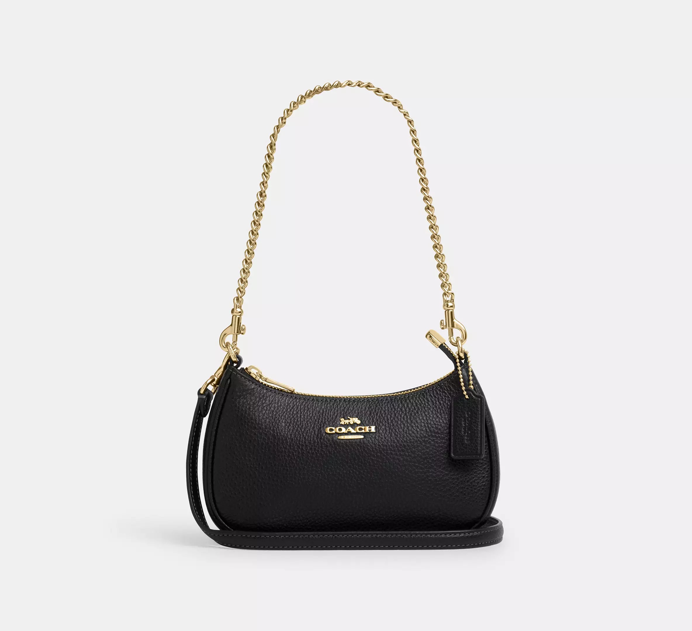 pebbled leather/Gold/Black