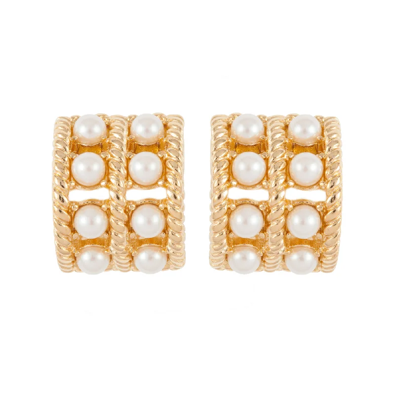 1980s Vintage Givenchy Faux Pearl Clip-On Earrings
