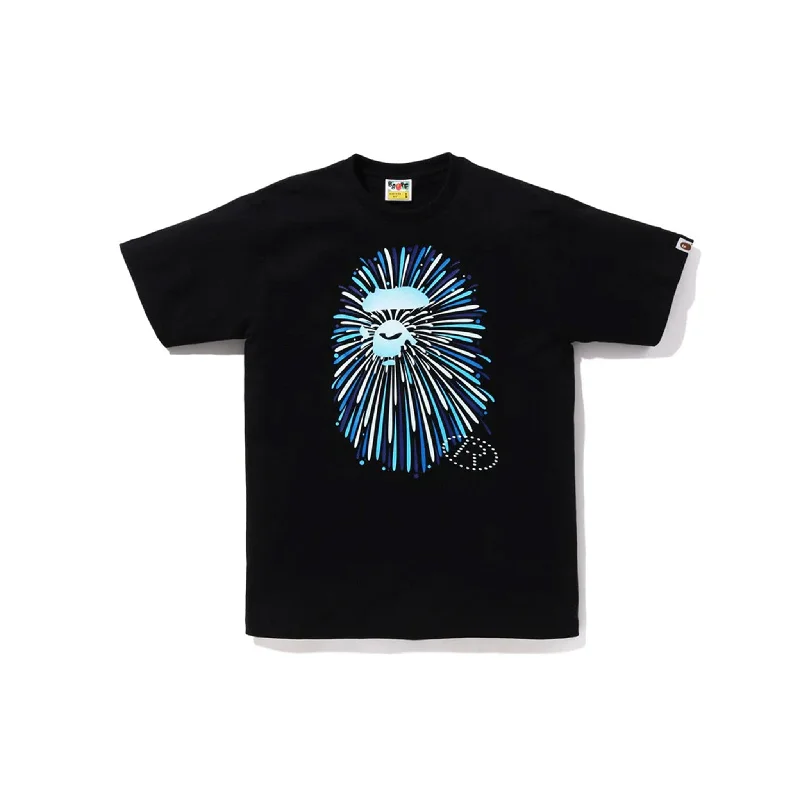 Bape Head Firework Tee Black/Blue