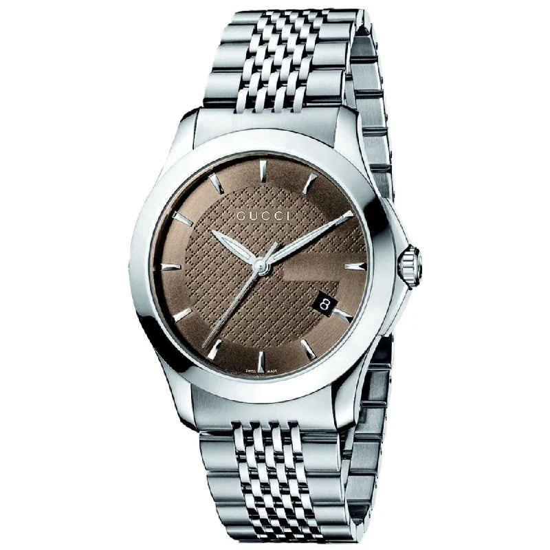 Gucci YA126406 G-Timeless Brown Dial Men's Watch