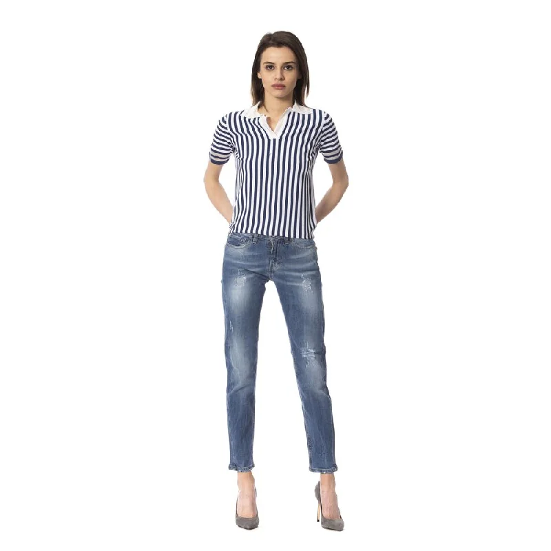 Frankie Morello Blue Other Fibres Women Jeans