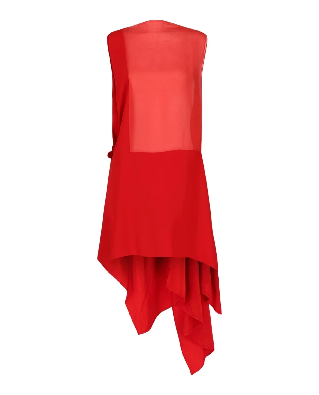 Ferragamo Womens Asymmetrical-Design Silk Dress