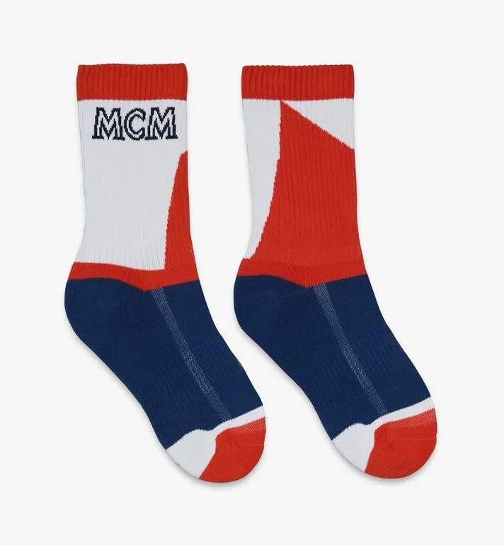 MCM Blue Colorblock Cotton Socks