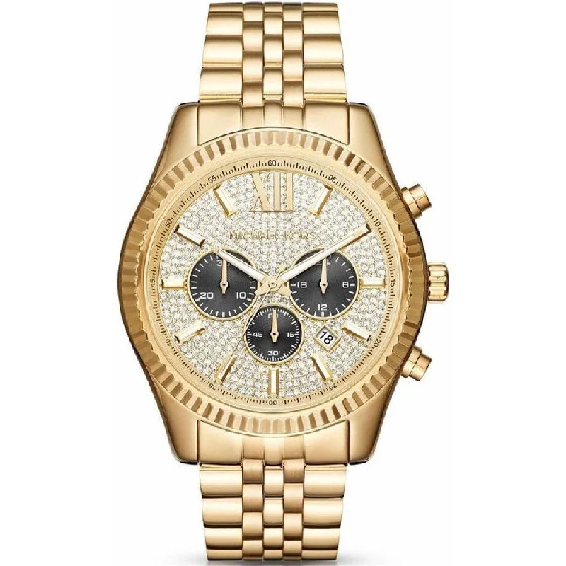 Michael Kors MK8494 Lexington Gold Pave Men's Watch