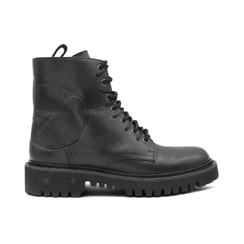 Valentino 'V Logo' Combat Boots - Women's 37