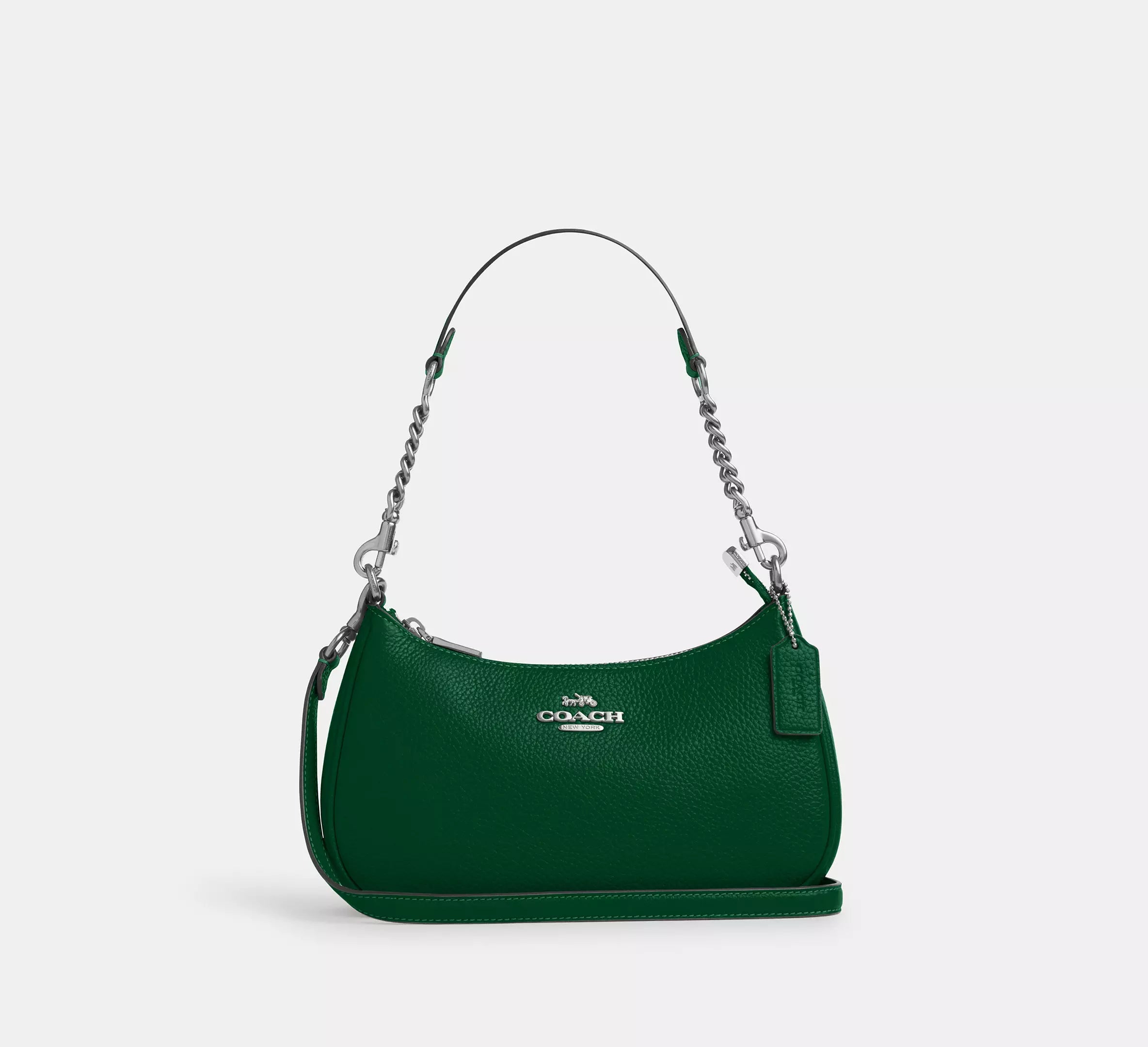 pebbled leather/Silver/Shamrock