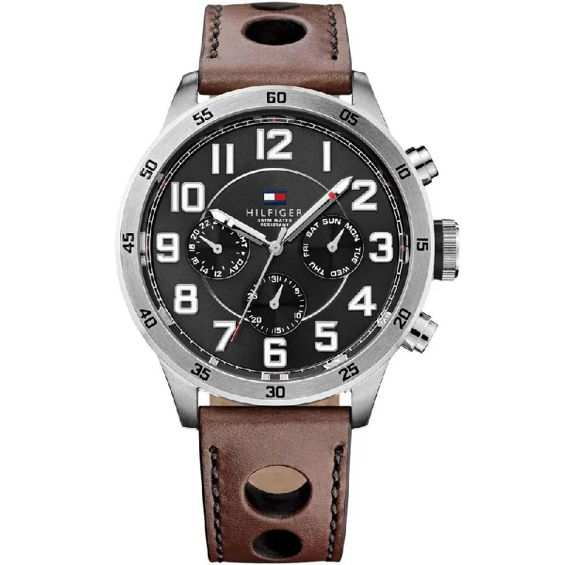 Tommy Hilfiger 1791049 Trent Multifunction Brown Leather Men's Watch