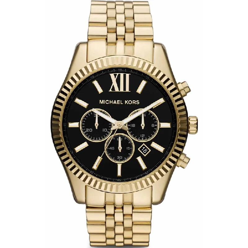 Michael Kors MK8286 Black Dial Lexington Gold Men's Watch