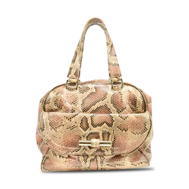 Jimmy Choo 'Justine' Python Satchel Bag