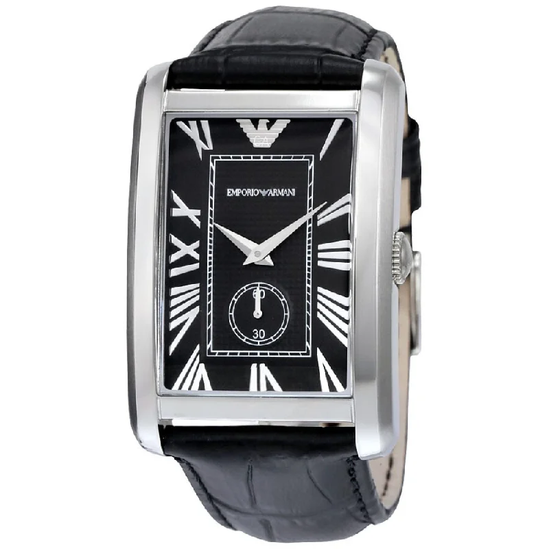 Emporio Armani AR1604 Rectangular Black Dial Men's Watch