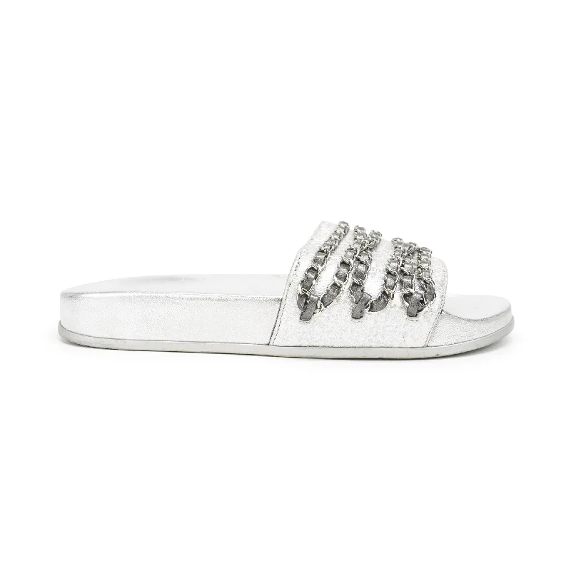 Chanel Chain Slides - Women's 37