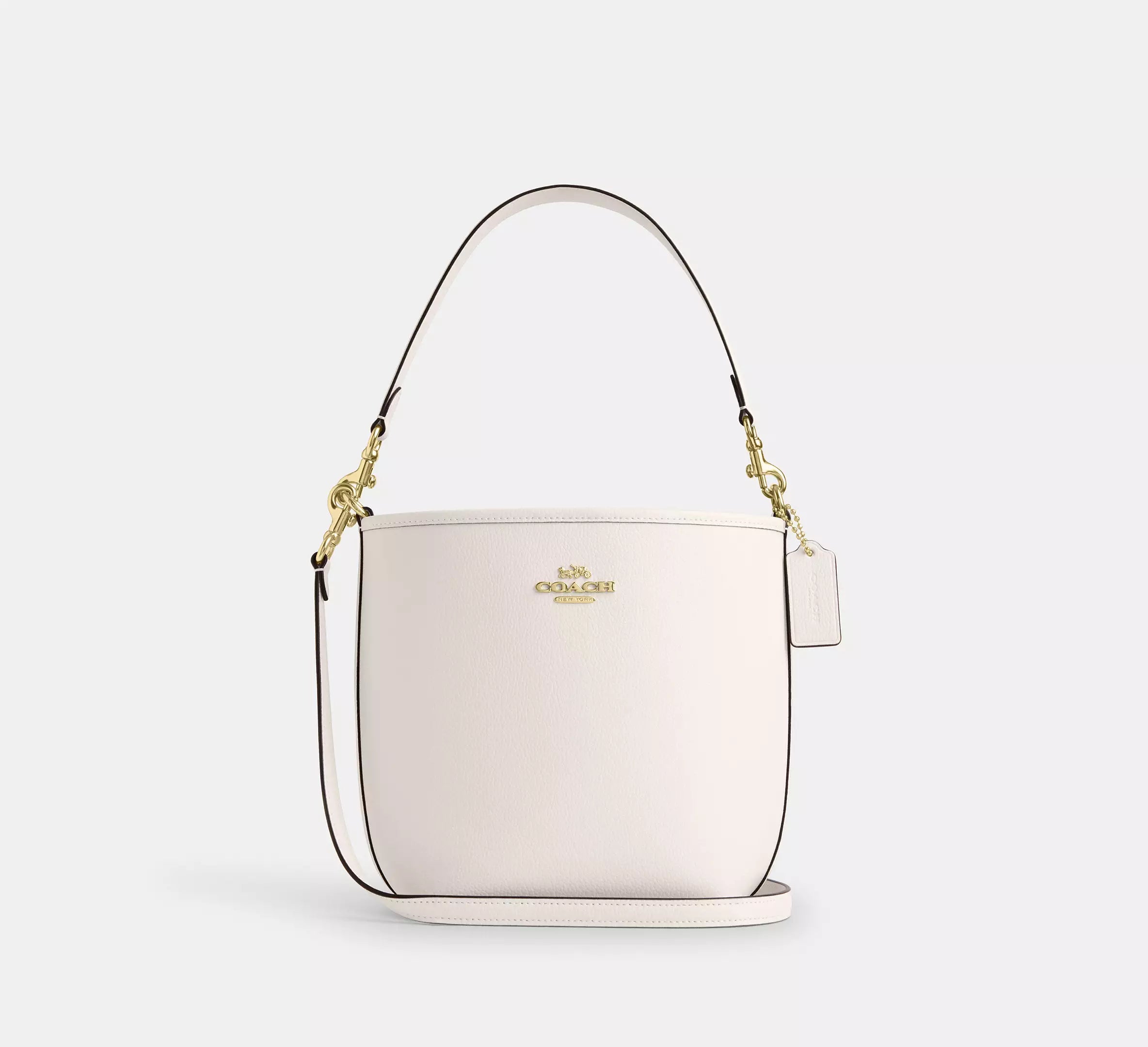 pebbled leather/Gold/Chalk