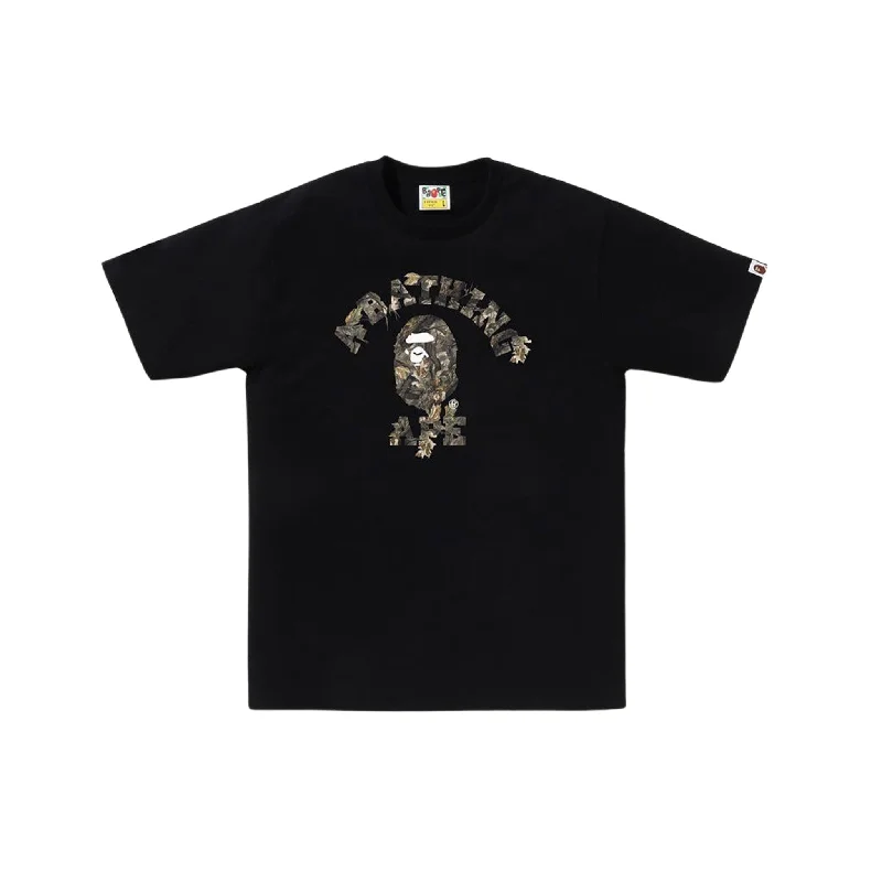 Bape Tree Edge Camo College Tee Black