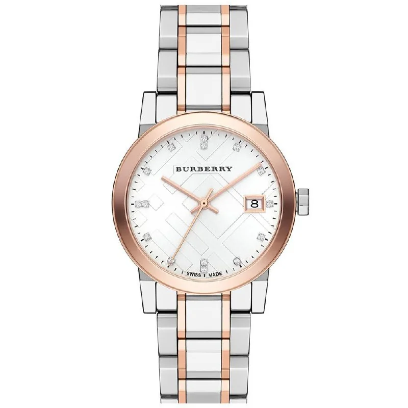 Burberry BU9127 Silver Dial Two-tone Ladies Watch