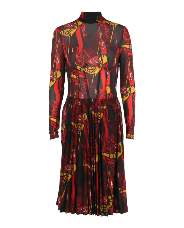 Burberry Womens Long Sleeve Trapeze Dress