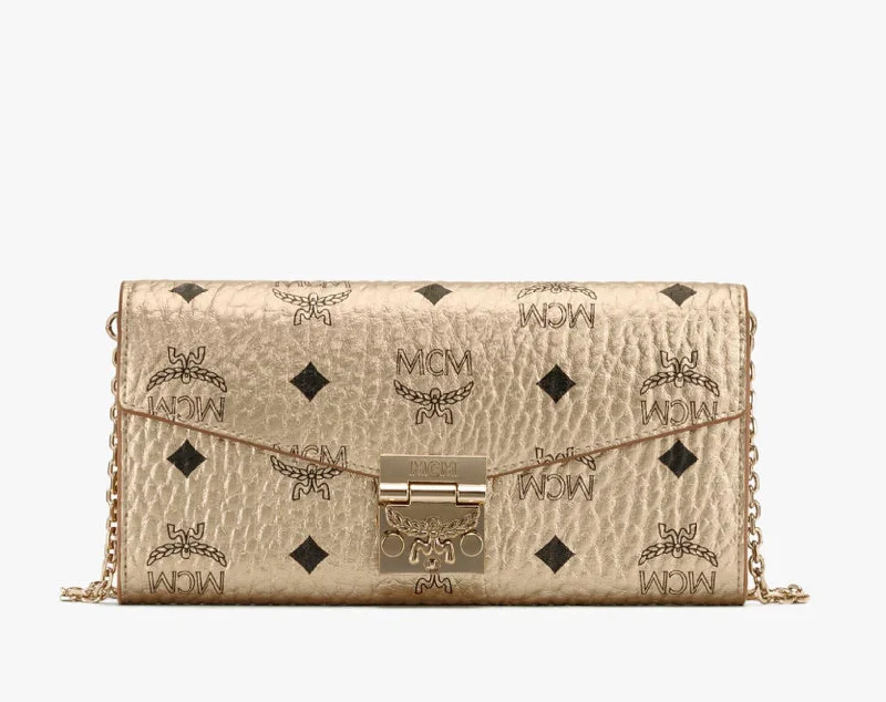 MCM Small Patricia Crossbody Wallet Cream Visetos