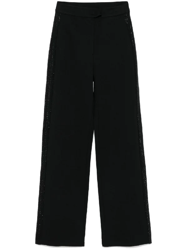 Emporio Armani jersey trousers with bands and micro studs