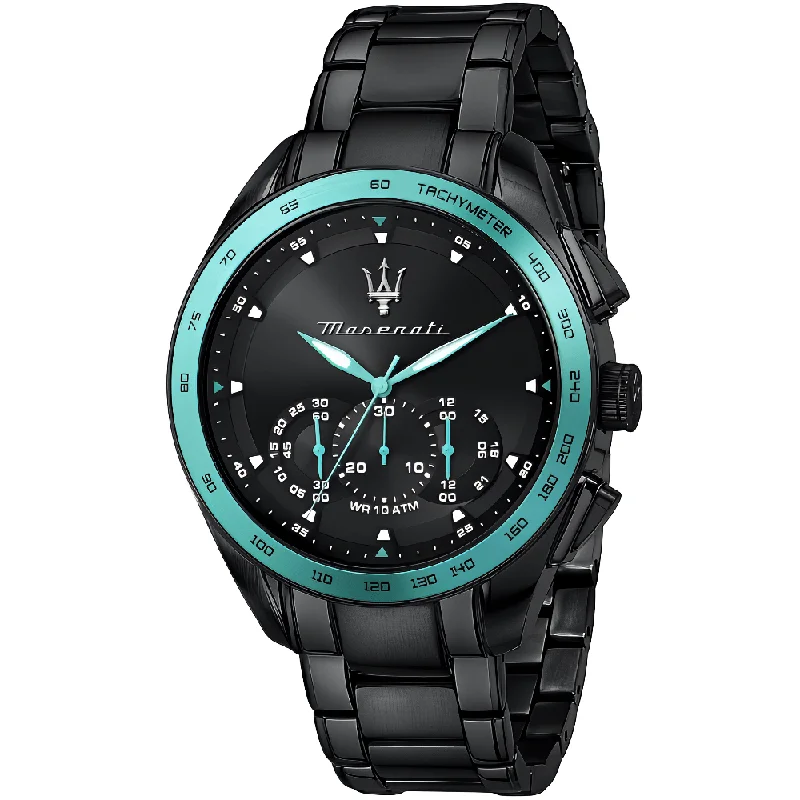 Maserati R8873644002 Traguardo Chronograph Black Dial Men's Watch