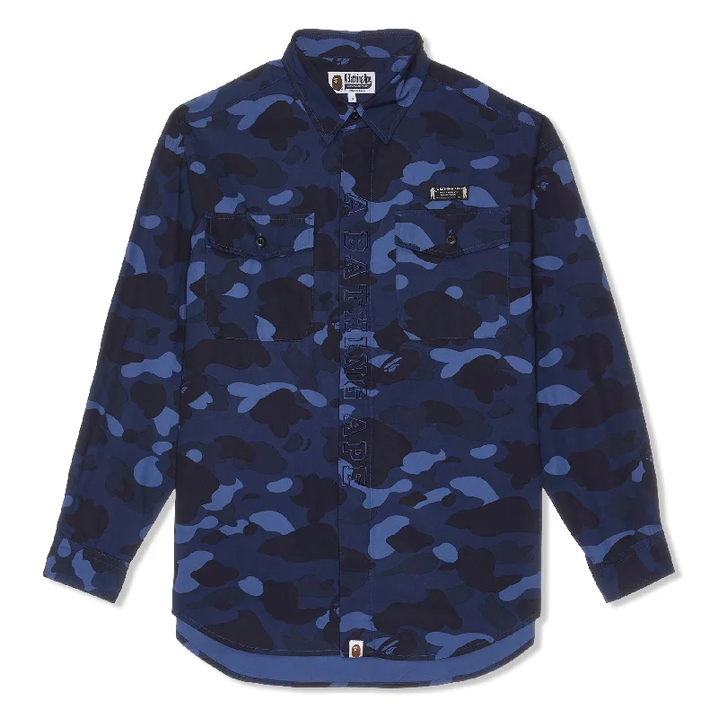 A Bathing Ape Color Camo CPO Shirt (Navy)