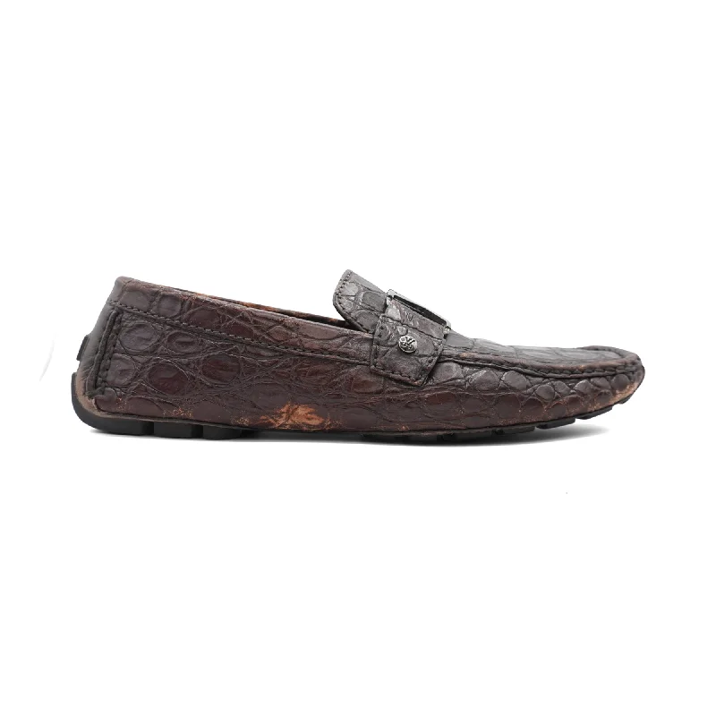 Louis Vuitton 'Monte Carlo' Crocodile Loafers - Men's 8