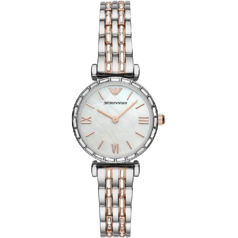 Emporio Armani AR11290 Gianni T-Bar Mother Of Pearl Ladies Watch