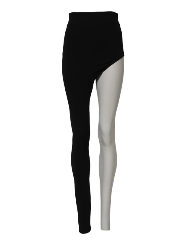 Dolce & Gabbana Black Wool High Waist Single Leg Pants
