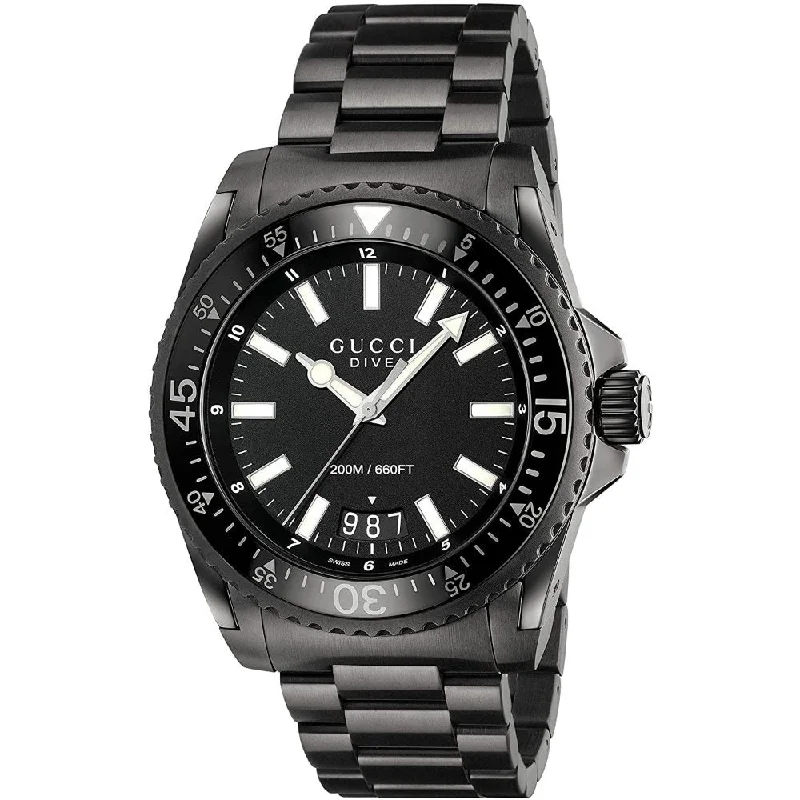 Gucci YA136205 Black Dial Stainless Steel Men's Watch