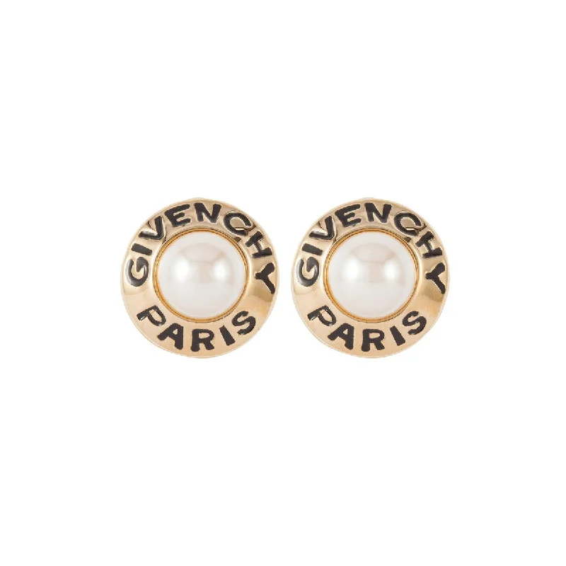 1980s Vintage Givenchy Round Clip-On Earrings