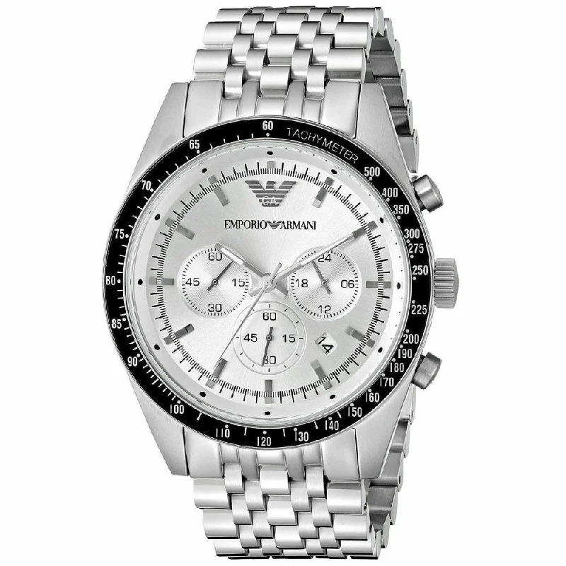 Emporio Armani AR6073 Sportivo Silver Chronograph Men's Watch