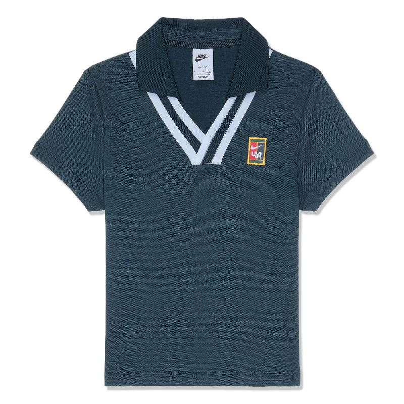 Nike Womens Yoon Short Sleeve Polo Top (Armory Navy/White)