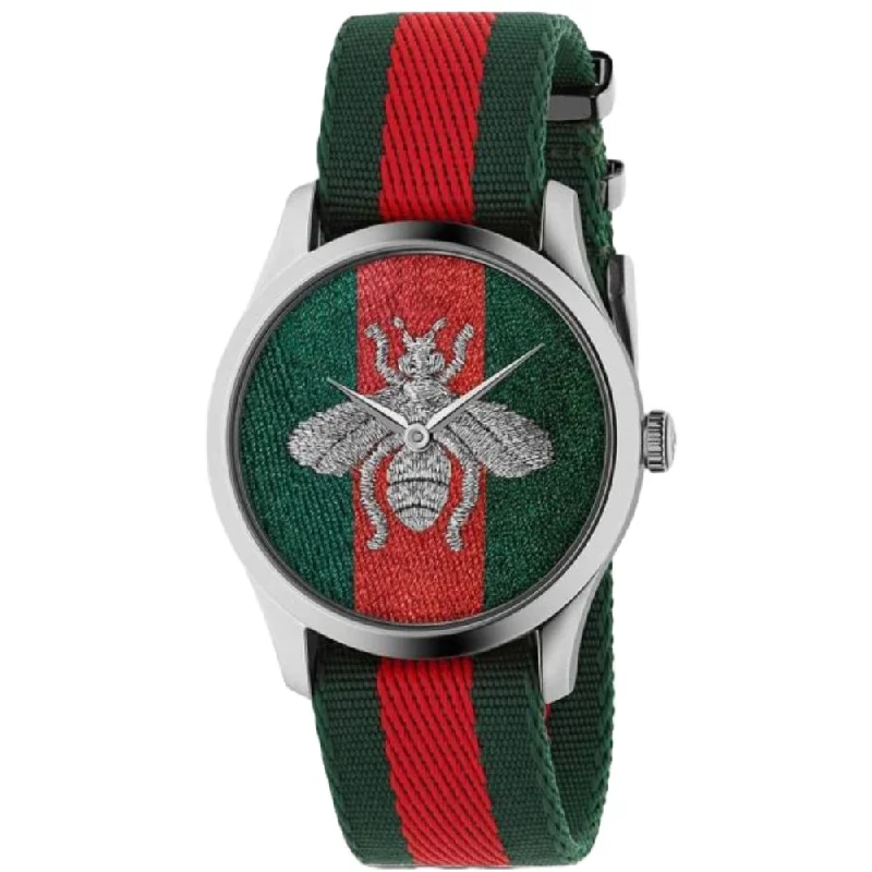 Gucci YA1264148 G-Timeless Bee Fabric Strap Men's Watch