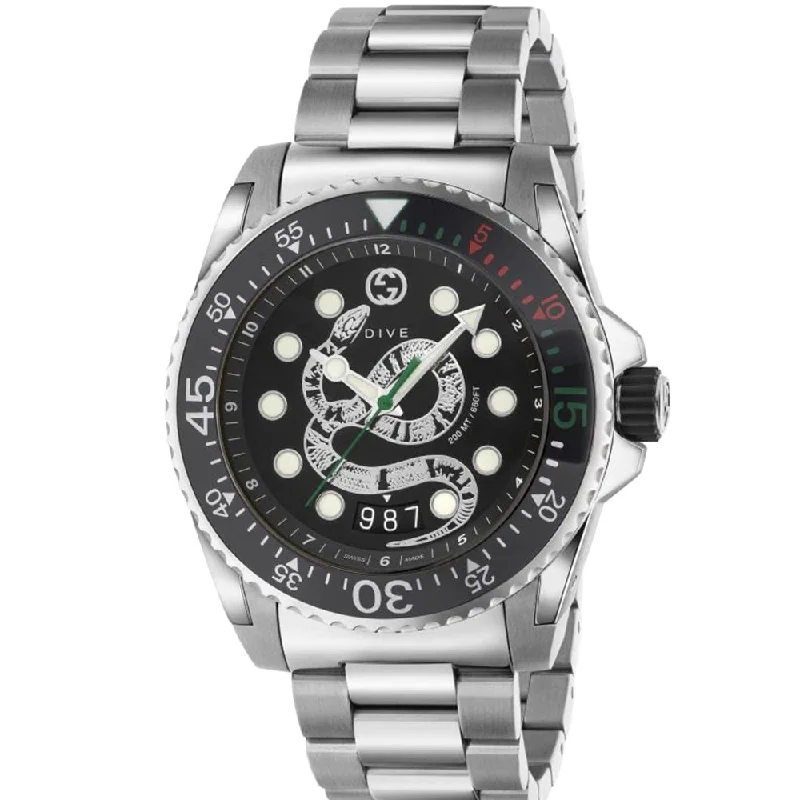 Gucci YA136218 Black Snake Dial Men's Watch