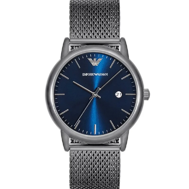 Emporio Armani AR11053 Gunmetal Blue Dial Men's Watch