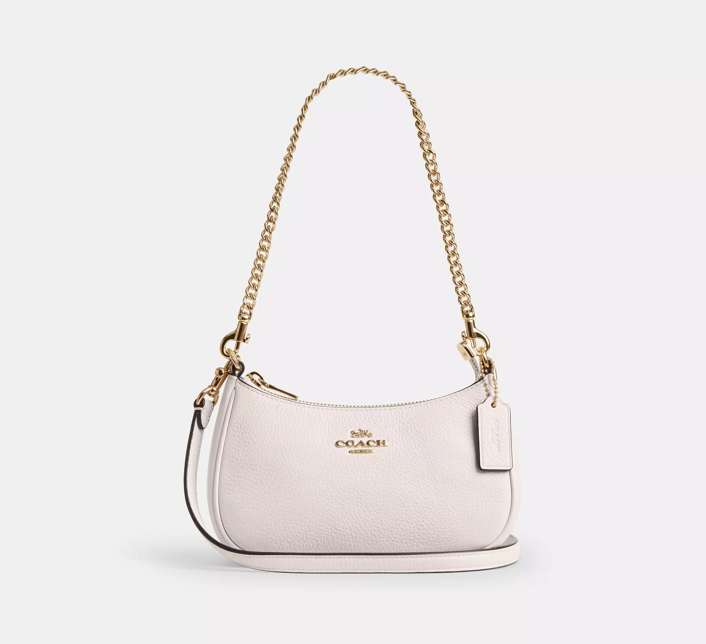 pebbled leather/Gold/Chalk
