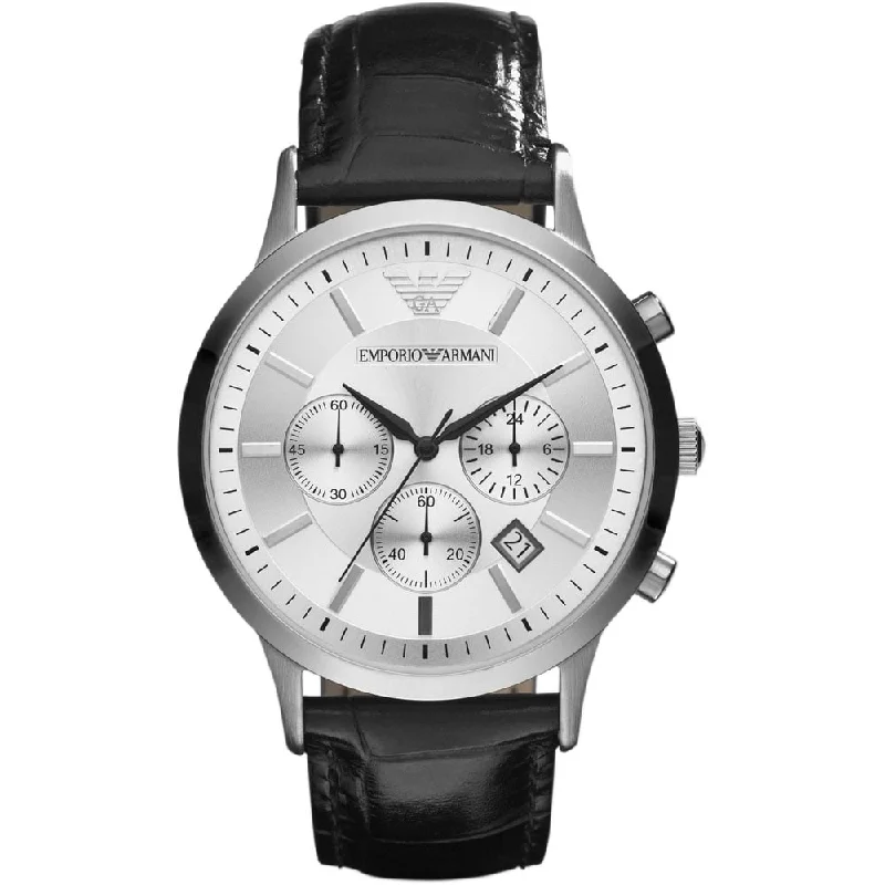Emporio Armani AR2432 Men's Silver Dial Chronograph Watch