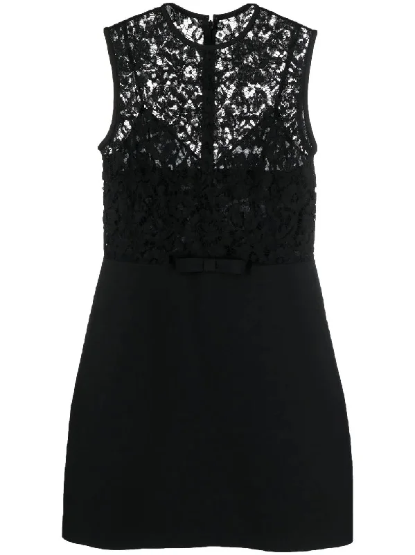 Valentino Garavani Floral-Lace A-Line Mini Dress