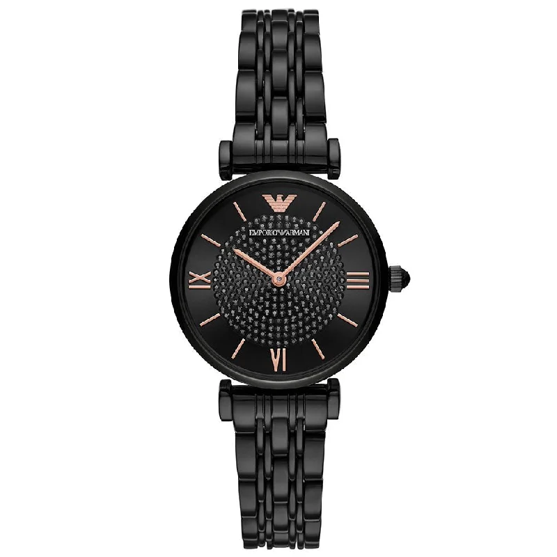 Emporio Armani AR11245 T-Bar Black Ladies Watch