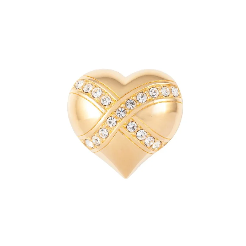 1990s Vintage Swarovski Heart Brooch