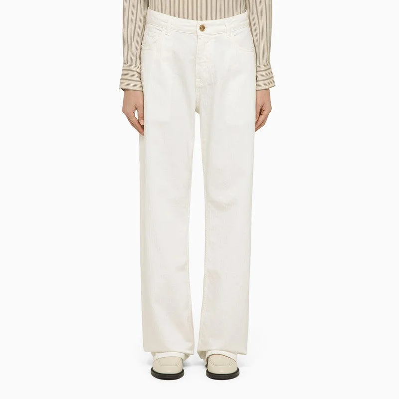 ETRO White denim baggy jeans