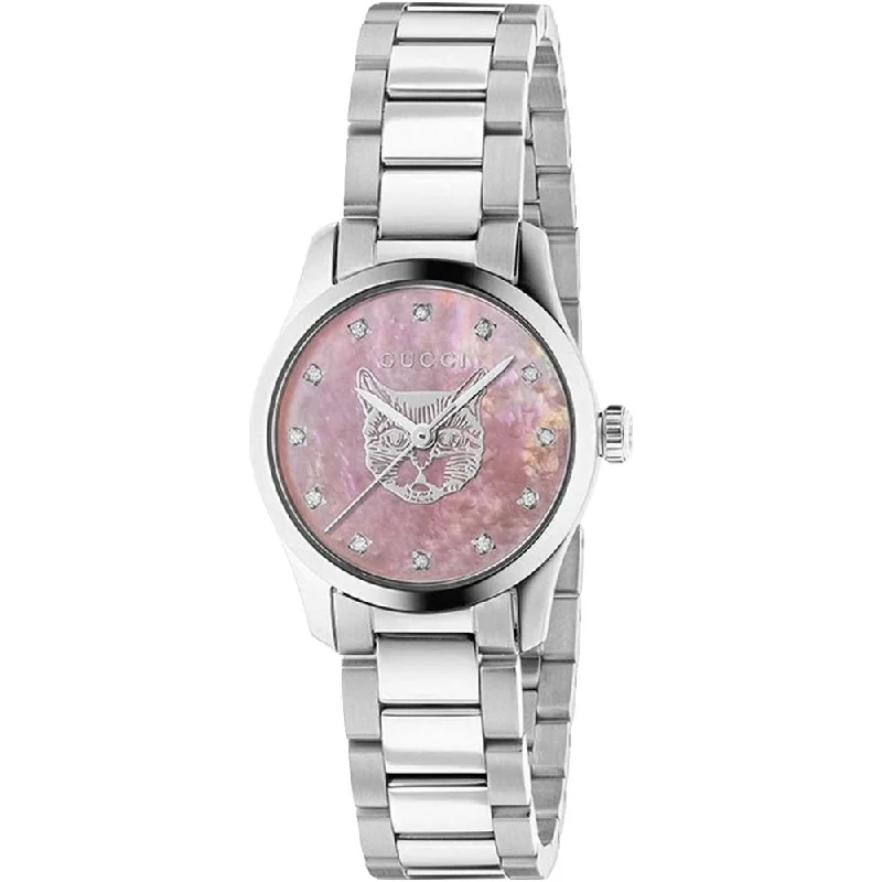 Gucci YA1265025 G-Timeless Pink Mother of Pearl Dial Ladies Watch