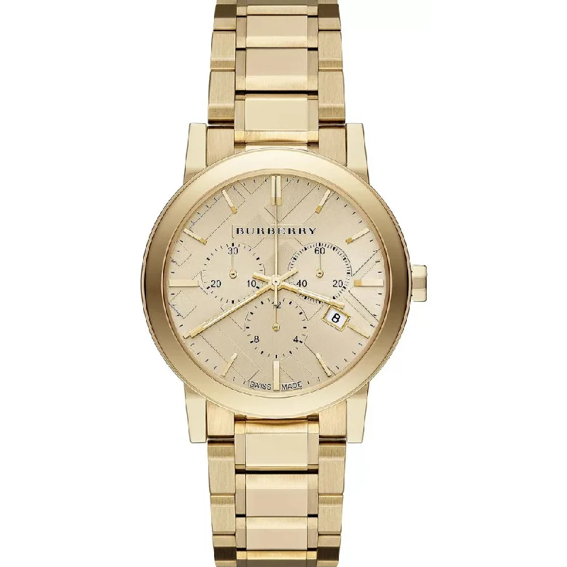 Burberry BU9753 City Chronograph Gold Dial Men's Watch