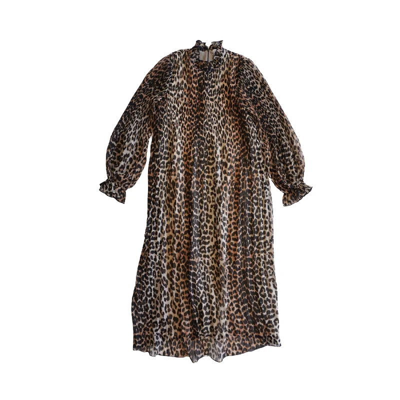 Ganni Pleated Maxi Dress - Women's 38