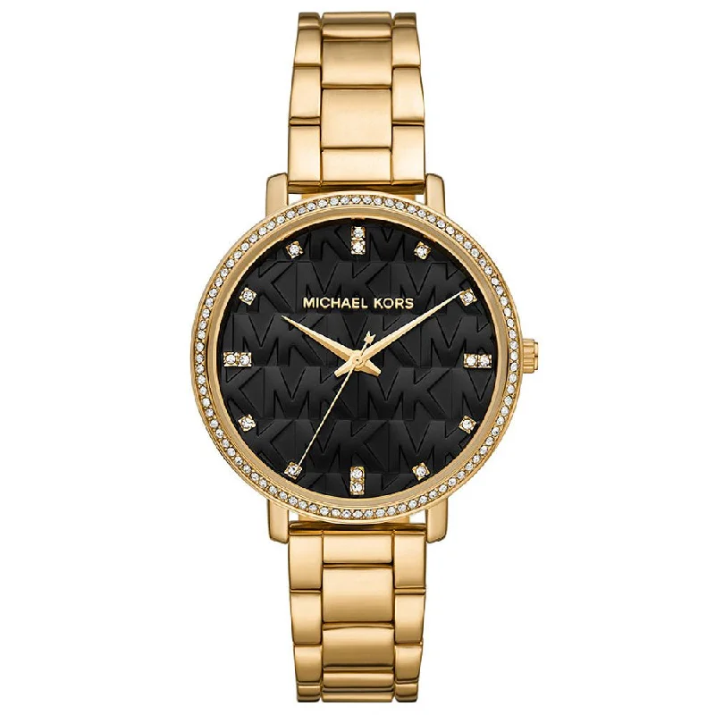 Michael Kors MK4593 Pyper Black MK Patterned Ladies Watch