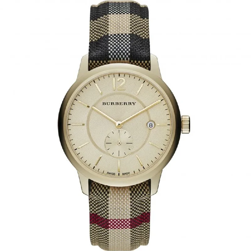 Burberry BU10001 The Classic Horseferry Gold Case Men's Watch