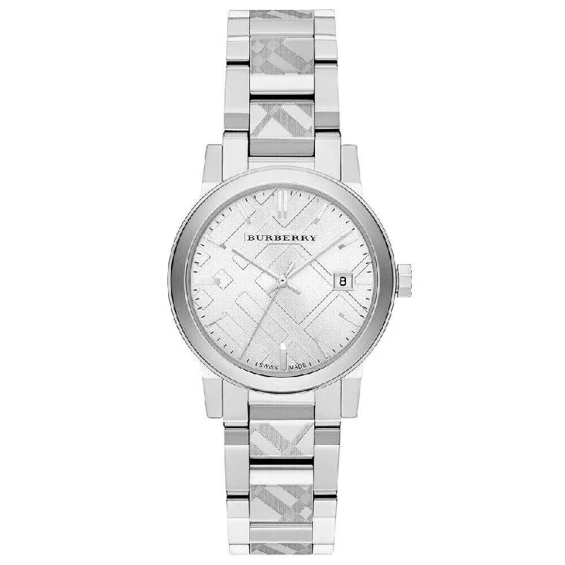 Burberry BU9144 Silver Check Stamped Dial Women's Watch